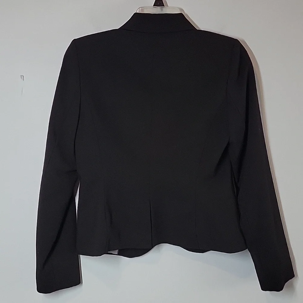 Calvin Klein Womens Solid Two Button Blazer Jacket Black